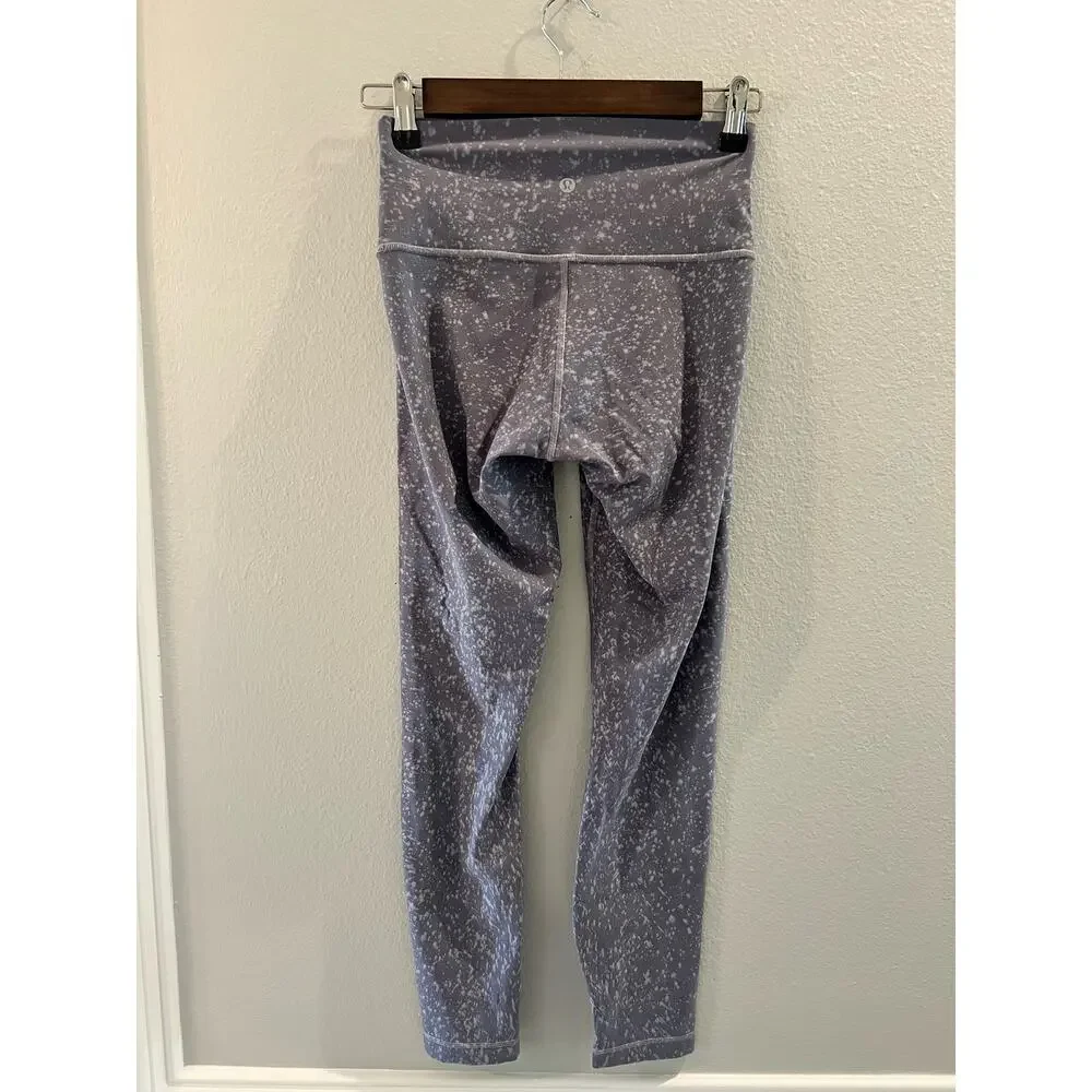 LULULEMON Wunder Under High Rise Crop 25" Tights Asphalt Grey Size 4 - Picture 2 of 5